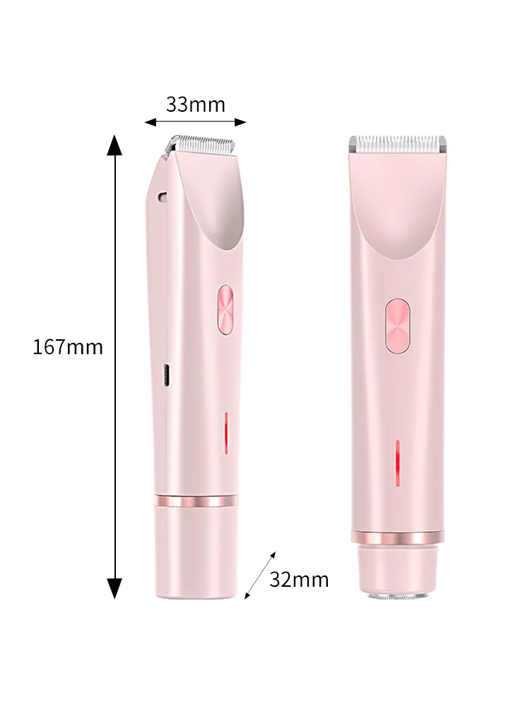 Waterproof Bikini Trimmer for Women Rechargeable Electric Shaver Painless Hair Remover for Body Face Legs Underarms Portable