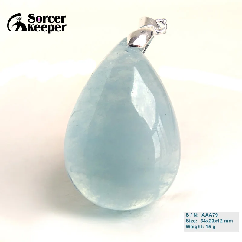 

Real Natural Unoptimized Aquamarine Gems Stone Water Drop Pendant Necklace for Jewelry Making Beads Can Bring Luck In Love AAA79