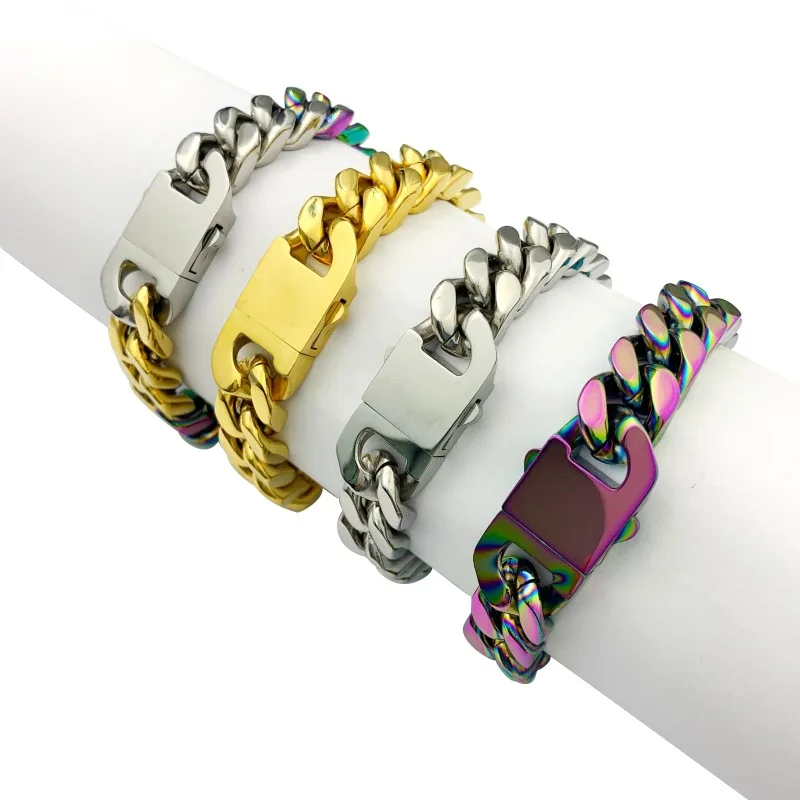 Bracelet En Acier Inoxydable Pour Hommes Et Femmes, Classique Cubain, Cadeau D'Anniversaire, Nouvelle Tendance De La Mode 2023
