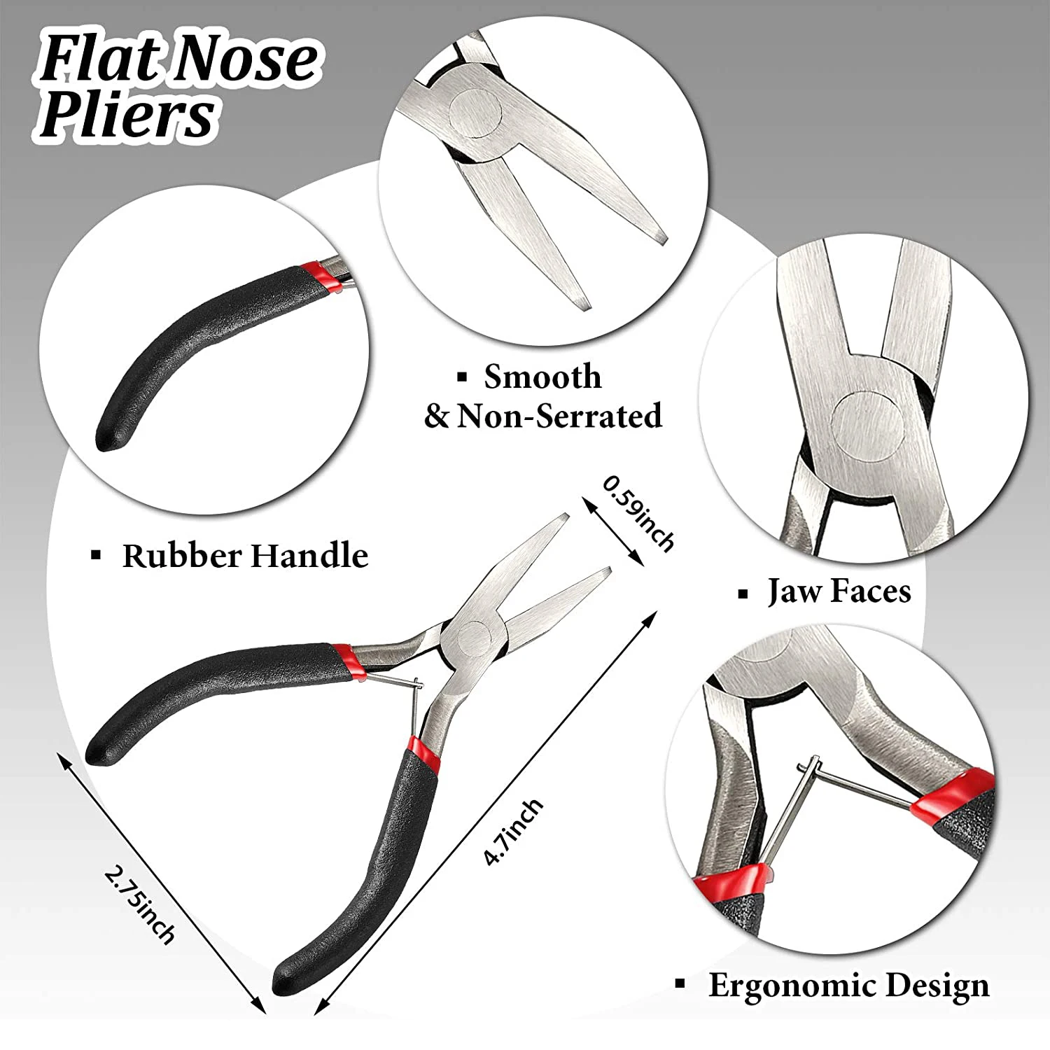 Flat Nose Parallel Pliers 5.5 Inches Smooth Jaw