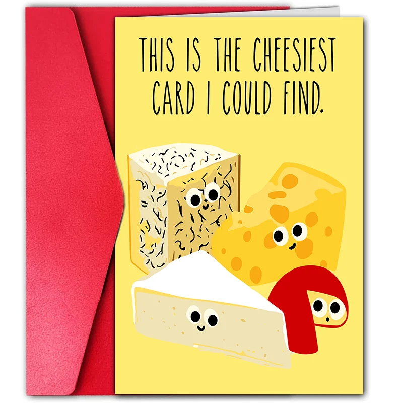 1pc funny birthday card, creative cake and cheese birthday card, the best gift for your friends, family and daughter.