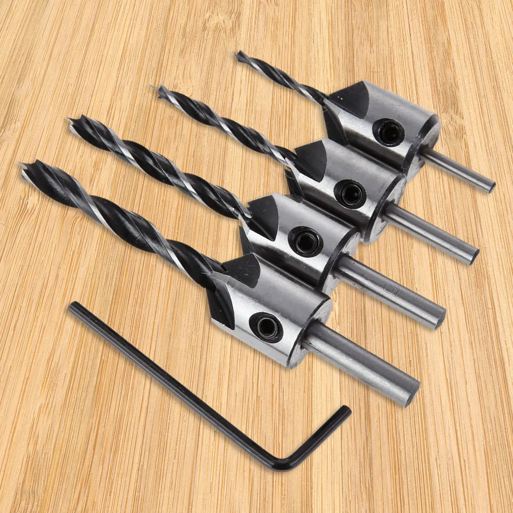 HSS Woodworking Counterbore Drill Bit Set for Wood Chamfer