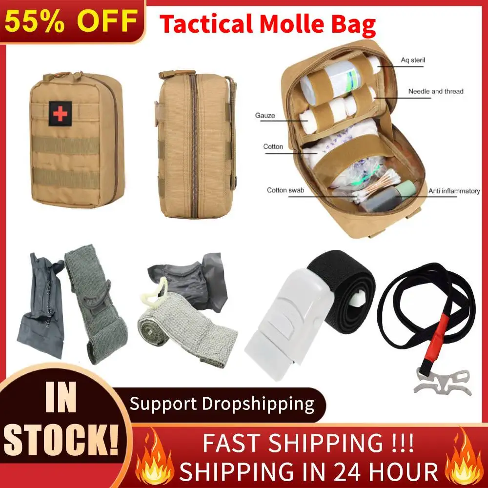 Tactical Molle Edc Pouch Emt Emergency Ifak Pouch Scissors Bandage