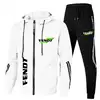 2024 New Men's Hooded Sports Set Brand FENDT Logo Outdoor Leisure Fashion Shirt Morning Running Fitness Two Piece 5