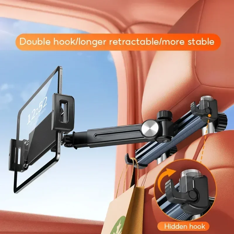 Teleskop-Autotelefonhalter, Tablet-Rückenlehne, Ständer, Kopfstütze, verstellbar, magnetische Auto-Tablet-Halterung für 5,6–11,8 Zoll Geräte – Detail 8