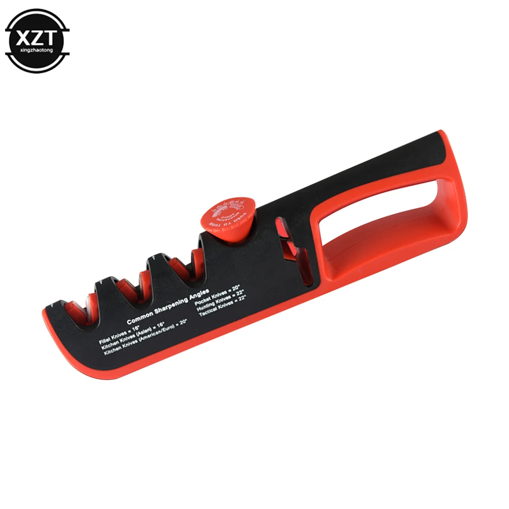 Knife Sharpener Kitchen Knife Sharpener Knife Sharpening Stone Razor Knife Sharpener Professional Knife Sharpener 5 in 1 Adjustable Angle Black Red Kitchen Multifunctional Household Quick-edging Sharpening Stone