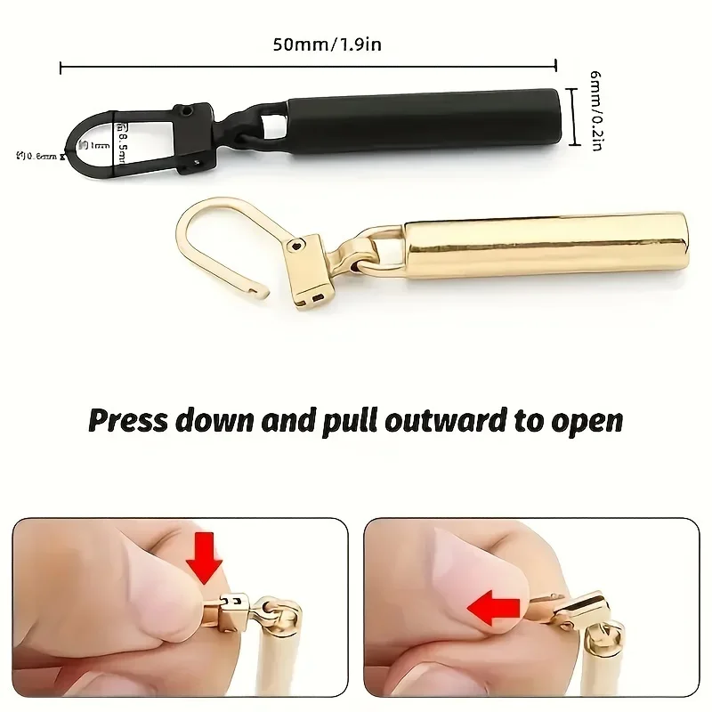5pcs Detachable Metal Zipper Sliders-Perfect for DIY Bags, Shoes & Clothing Repair acess&oacute;rios para costura