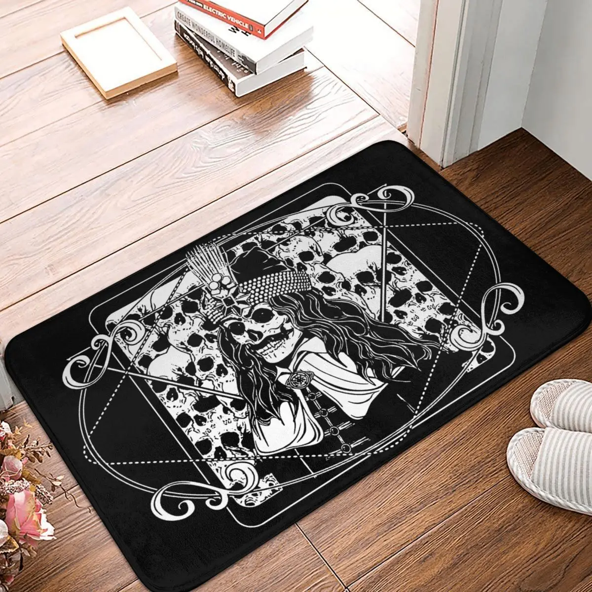 

The Special Design of The Skull Bath Mat Vlad Dracula - A Skull Portrait Doormat Flannel Carpet Entrance Door Rug Home Decor