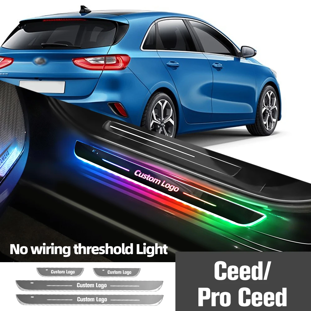 

For Kia Ceed Pro Ceed 2006-2023 2017 2019 2020 Car Door Sill Light Customized Logo LED Welcome Threshold Pedal Lamp Accessories