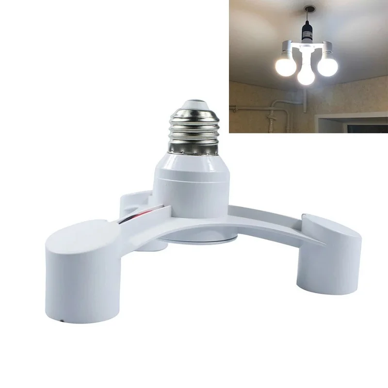 3In1 E27 To E27 lamp holder lamp bulb holder lamp socket adapter lamp socket extender Extended LED Lamp Bulbs Socket Splitter Adapter Holder for Photo Studio