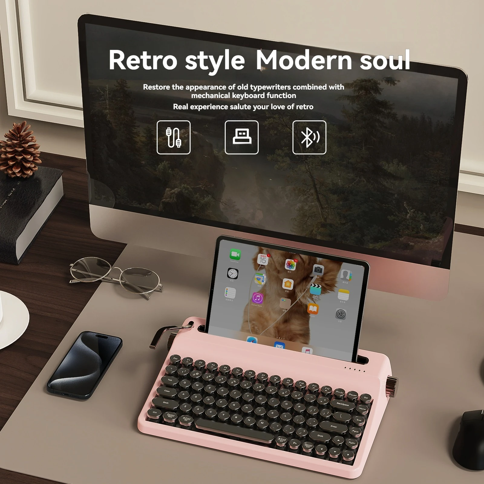 Yunzii QL75 タイプライター メカニカル キーボード ワイヤレス トライ