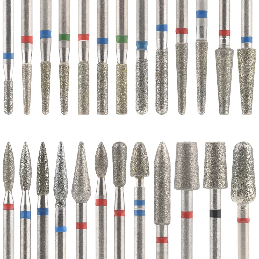 Nail Drill Bit Nail Drill Bits Diamond Burs Cuticle Remover Bit KADS Diamond Nail Drill Bit Cuticle Clean Milling Cutter Nails for Electric Manicure Machine Accessories Ball Burr Removing