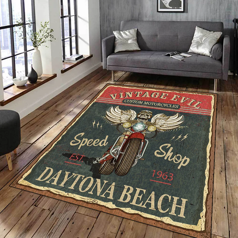 Indian Motorcycle Rug Mat Floor Door Home Flannel entrance carpet