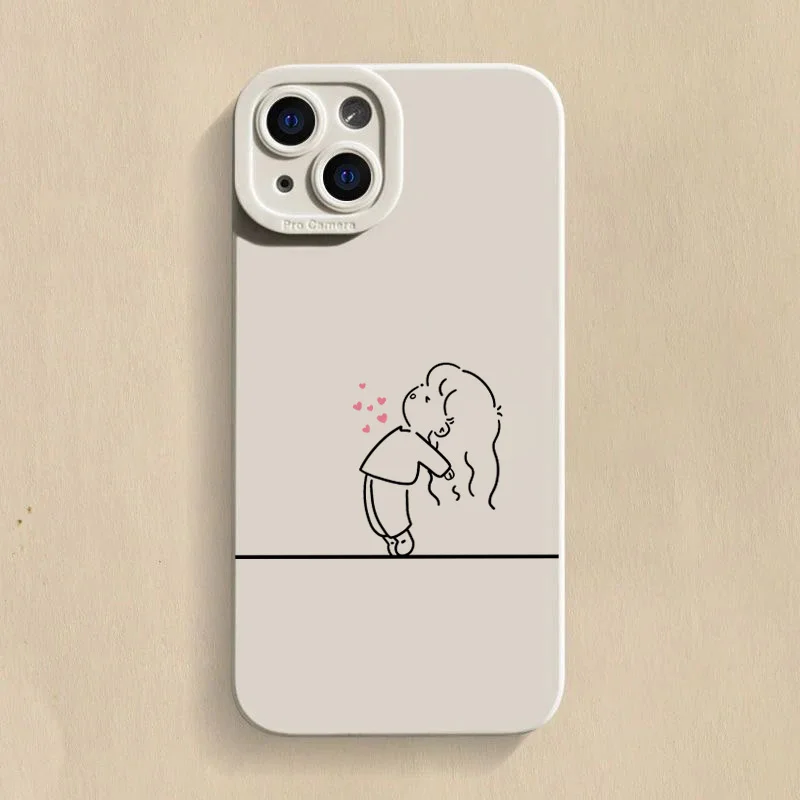 Adorable Silicone Phone Case with Matching Couple Design