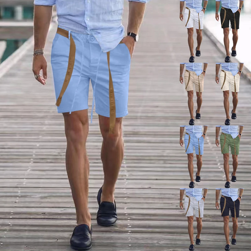 2023 Casual Belt Pants New Summer Quick Dry Beach Harlan Trendy Sports Leisure Fashion Men's Shorts 5/4 Shorts