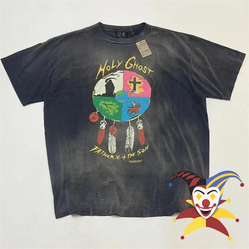 

Футболка с изображением святого Святого призрака, мужская и женская моющаяся футболка 1:1, высококачественные футболки, топы, футболки
