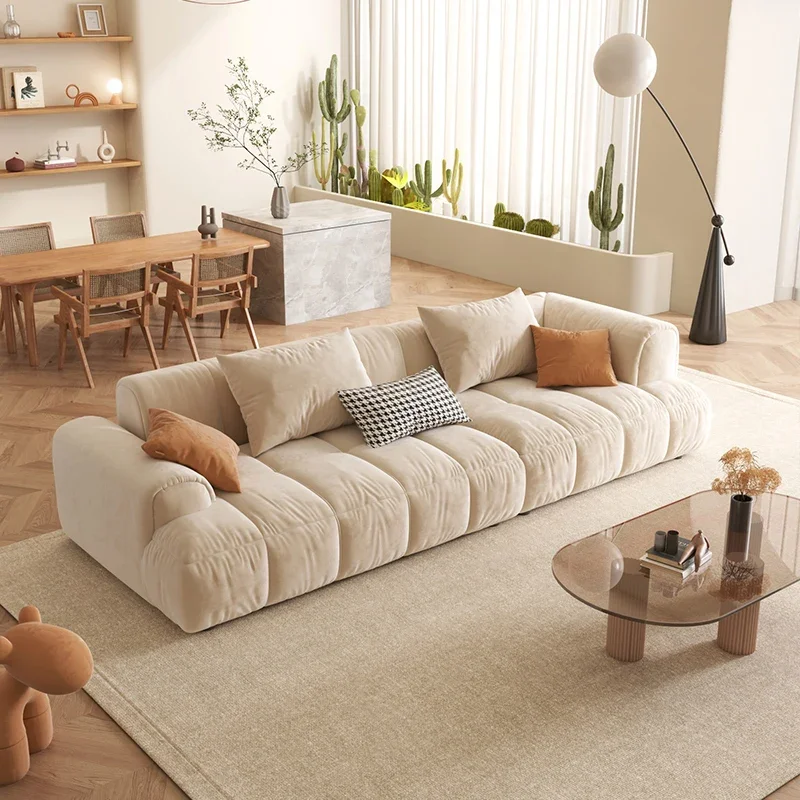 

Technology sofa, luxury, modern simplicity, living room, straight row, small apartment, ultra-deep sitting width, three-person f