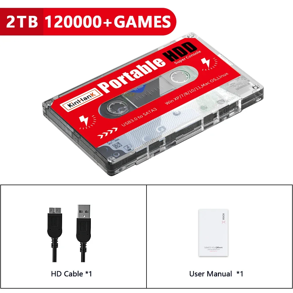 その他 mamKINHANK SuperConsole 2TBHDD Kinhank Super Console X Batocera 33 500G 2T Hard Drive Disk