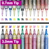 12Pcs Sparkle Color Acrylic Paint Glitter Marker Pen 3.0mm 0.7mm Tip Art Drawing Rock Stone Wood Poster Canvas Ceramic Scrapbook 2