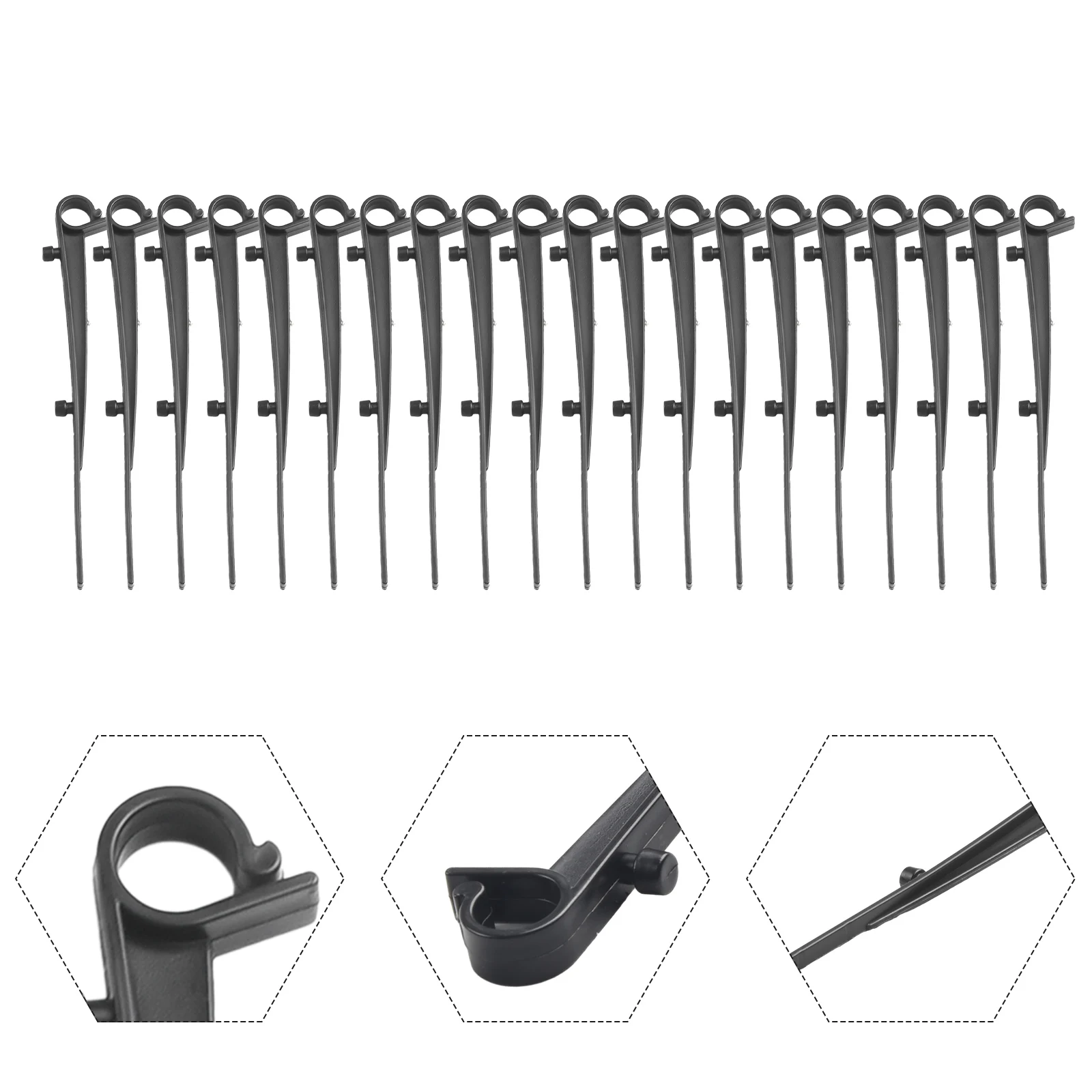 20 Pcs Plastic 150mm Keep Your Gutters Clean With Universal Gutter Brush Clips - 20pk Black BRUSH CLIPS / LEAF GUARD CLIPS