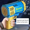 New 23 Holes Electric Rocket Bubble Gun Toy Bubbles Machine Automatic Soap Blower with Light Summer Outdoor Party games Child 2