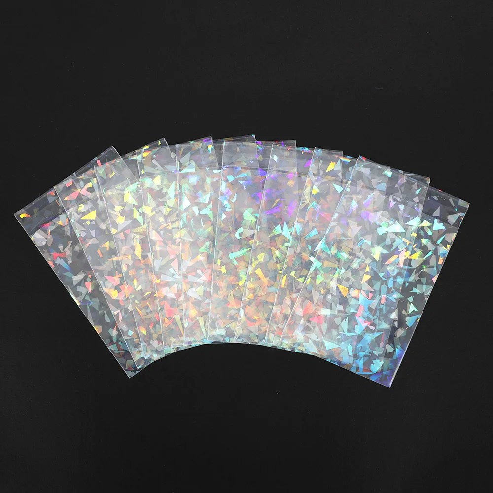 Card Holder Card Protector Idol Card Protector Photo Card Holder Memory Card Protector 50Pcs Laser Flash OPP Plastic Bags Jewelry Gift Packing DIY Photocard Holder Self Adhesive Cookie Candy Packaging Cellophane Bag