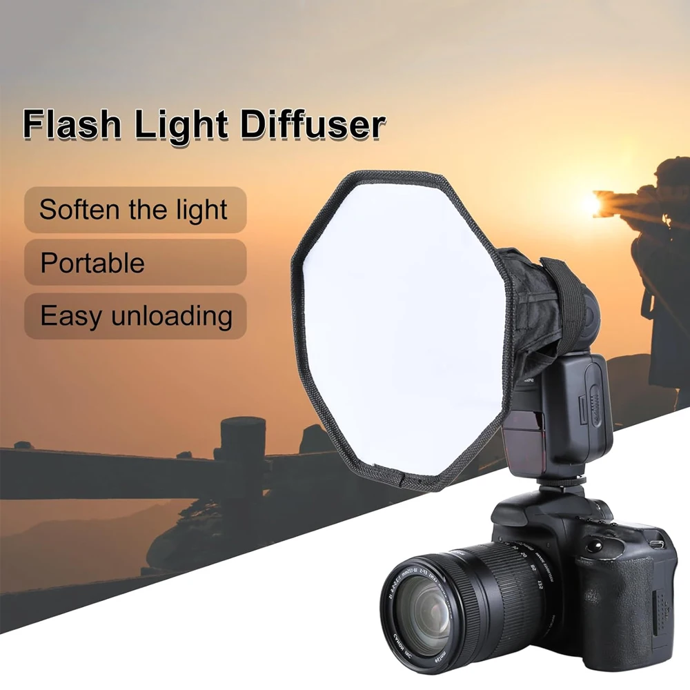 7.9인치/20cm 접이식 플래시 디퓨저 전문 미니 사진 디퓨저 소프트박스 소프트 라이트 박스 (캐논, 니콘 카메라 액세서리용)