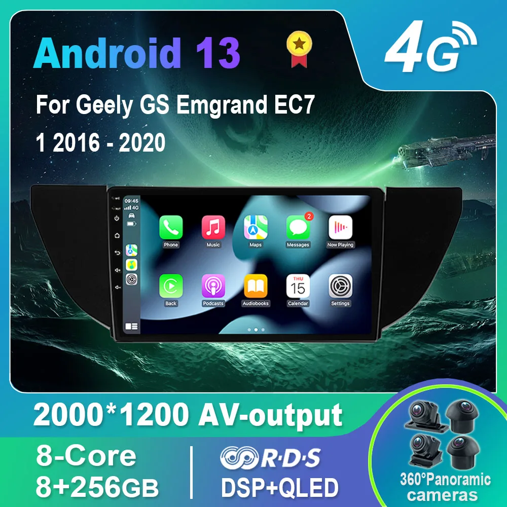 

Автомагнитола на Android 13,0/Мультимедийный видеоплеер для Geely GS Emgrand EC7 1 2016-2020 GPS QLED Carplay DSP 4G WiFi Bluetooth