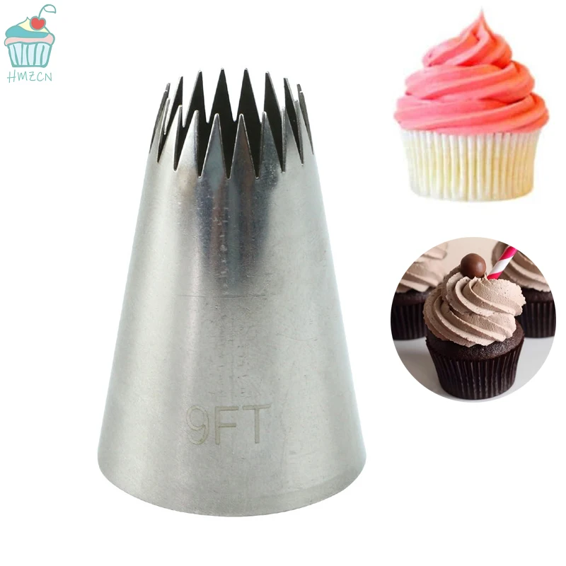 

#9FT Large Cookie Icing Piping Nozzles Russian Nozzles Pastry Tips Cake Decorating Tools Tips Cream Fondant Pastry Nozzles