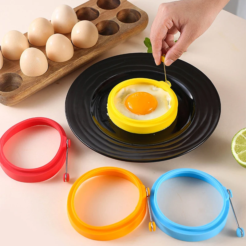 

Silicone Egg Rings Omelette Round Non Stick Fried Egg Mold Pancakes Maker Molds Breakfast Egg Sandwich Cooker Maker