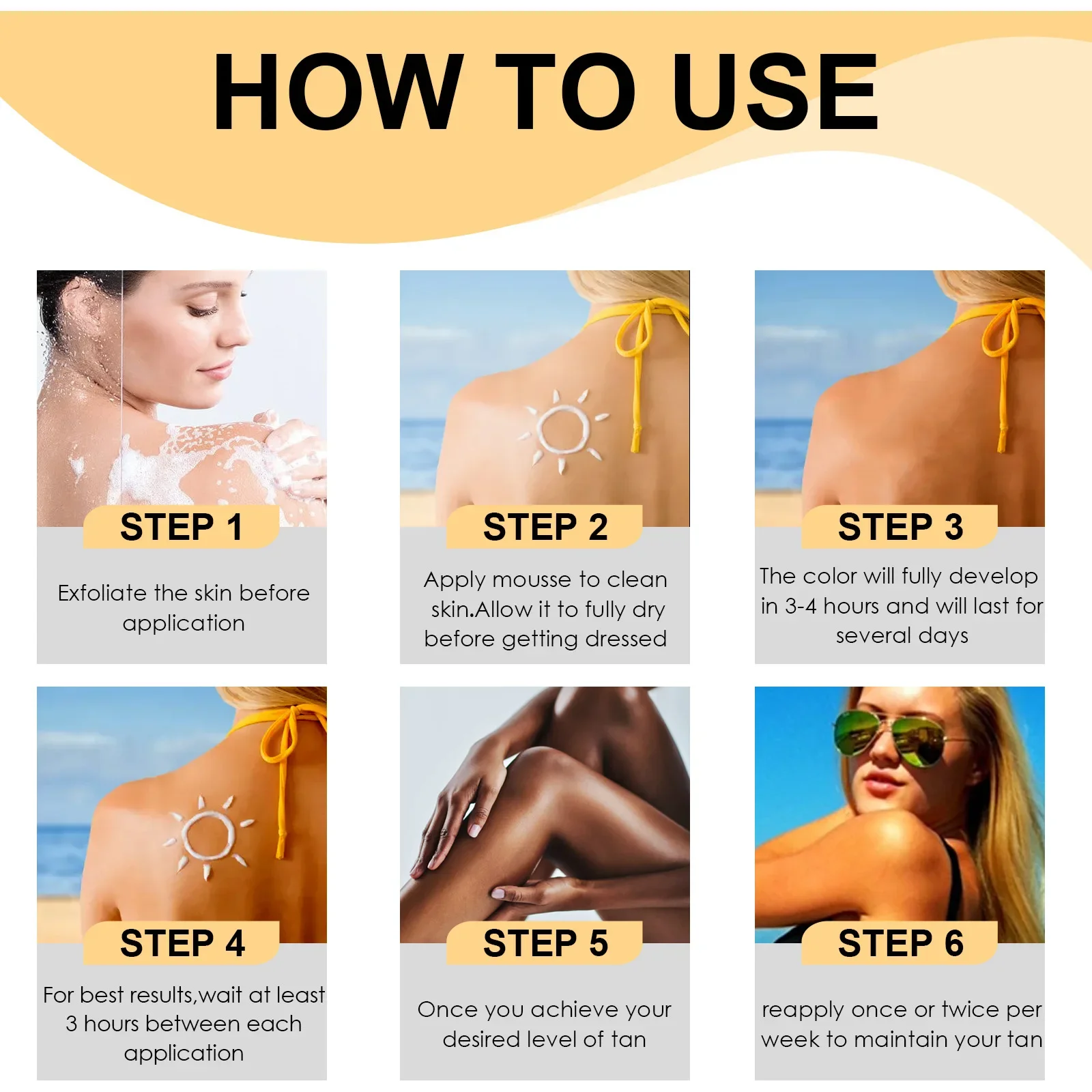 Bronzer Tanning Mousse Darker Natural Sunless Bronzing Accelerator Nourish Beach Tanning Solarium Sunbathing Fake Tan Mousse