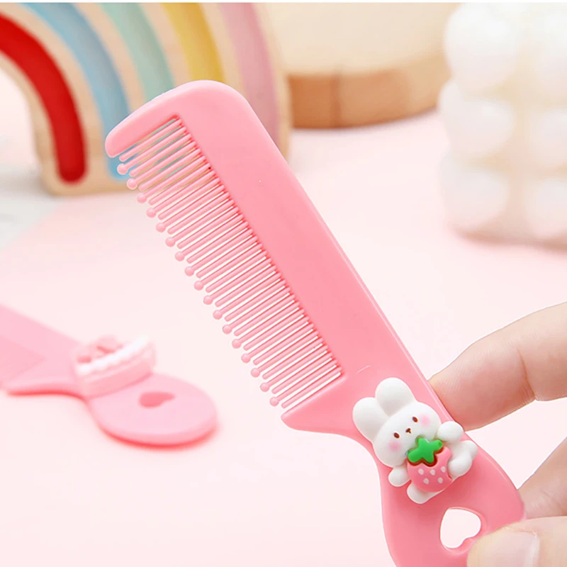 Hair Brush Comb Baby Hair Brush Comb Smooth Handle Cartoon Maternal Daily Care Toddler's Head Comb Portable Color Hair Care Round Head