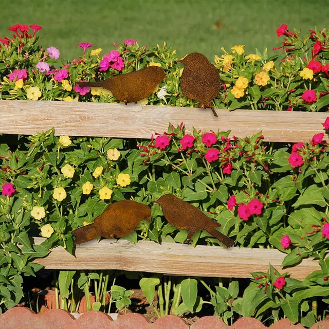 4Db Fém Madarak Dekorációk Szimulációs Modellek Hamis Mesterséges Állati Díszek Diy Kézműves Otthoni Kültéri Kerti Dekoráció Egész - Image 4