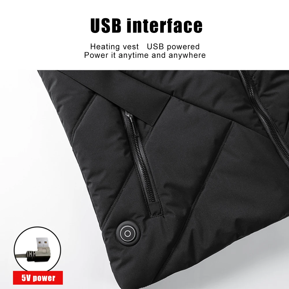 Gilet Riscaldabile Per Uomo E Donna Con Cappuccio - 11 Zone Di Riscaldamento, Alimentazione USB, Per Attività All'aperto (senza Batteria)