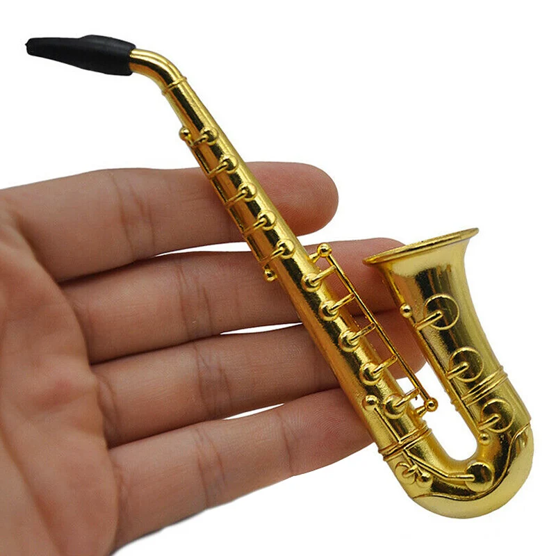 Mini Saxophone Shape Smoking Pipe Weed Accessories Alloy High Quality