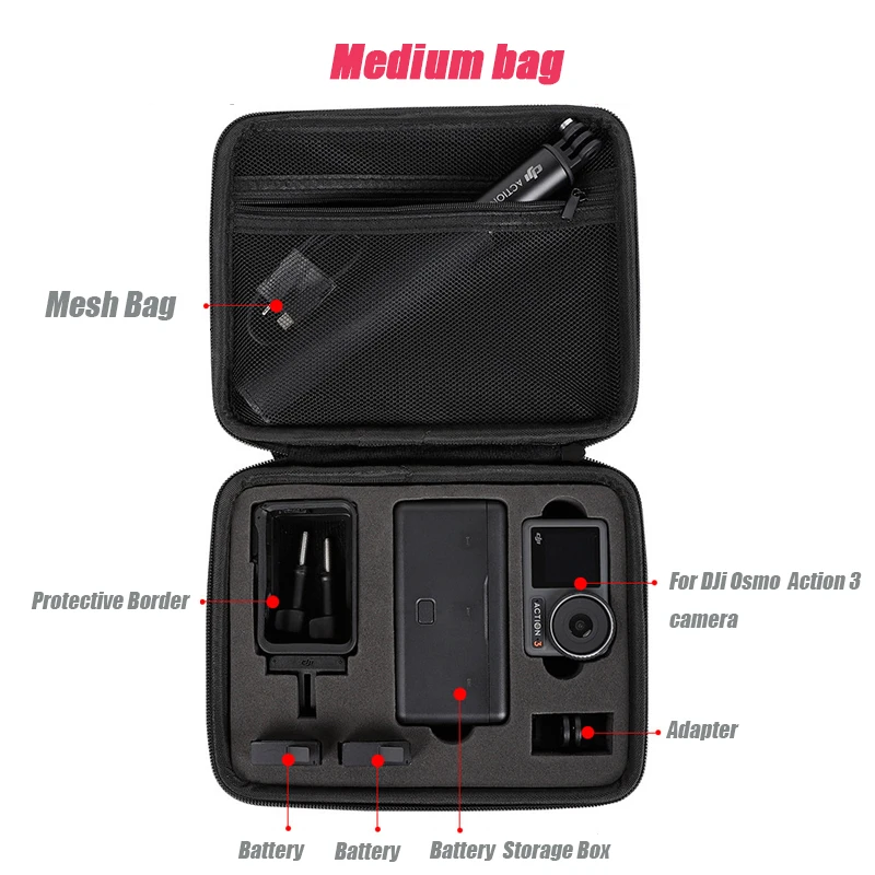 Storage Bag Case For DJI OSMO Action 3 Protective Case Waterproof Carrying Sports Camera Bag Camera Accessories drone accessories dji case