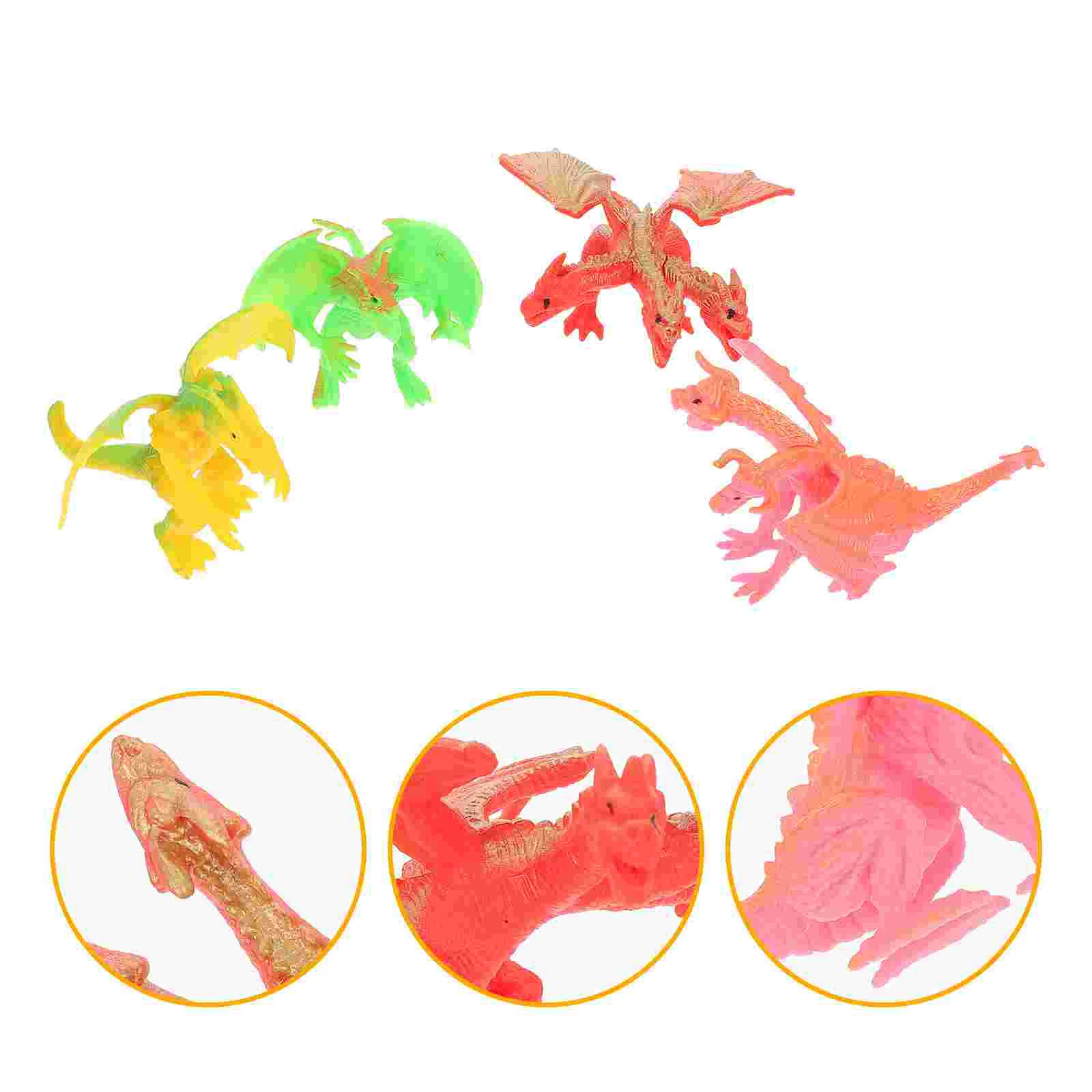 

4pcs Simulation Western Model Dragon Toy Desktop Adornments
