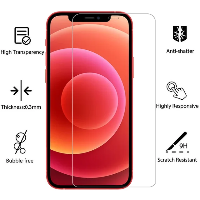 iPhone 12 미니를 위한 포괄적인 보호: 강화 유리 스크린 보호대와 보호 코크 백