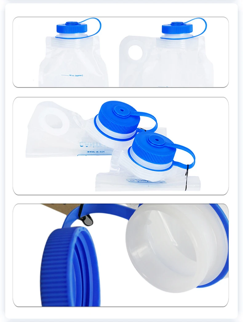 Nalgene Zusammenklappbare Wasserflasche mit Weitem Hals 1L+1,5L+3L Roll-Up-Tasche Wandern Camping Reisen Leichtgewichtig Auslaufsicher Kompakt Outdoor – Detail 3