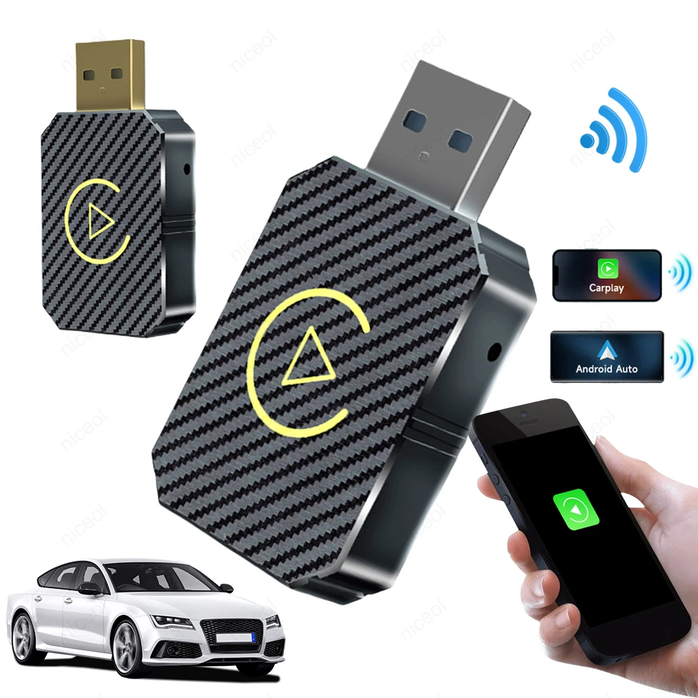 Wireless Carplay Android Auto Adapter CarPlay AI Box Plug&Play Wireless Dongle BT WiFi for Wired CarPlay/Andriod Auto Cars wireless carplay adapter