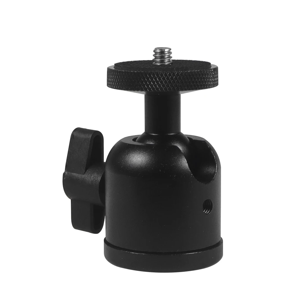 Mini 360 Ball Head Tripod Adapter w Lock Knob 1/4" 3/8" Screw for GoPro Action Camera Smartphone Support Flash Stand Video Photo