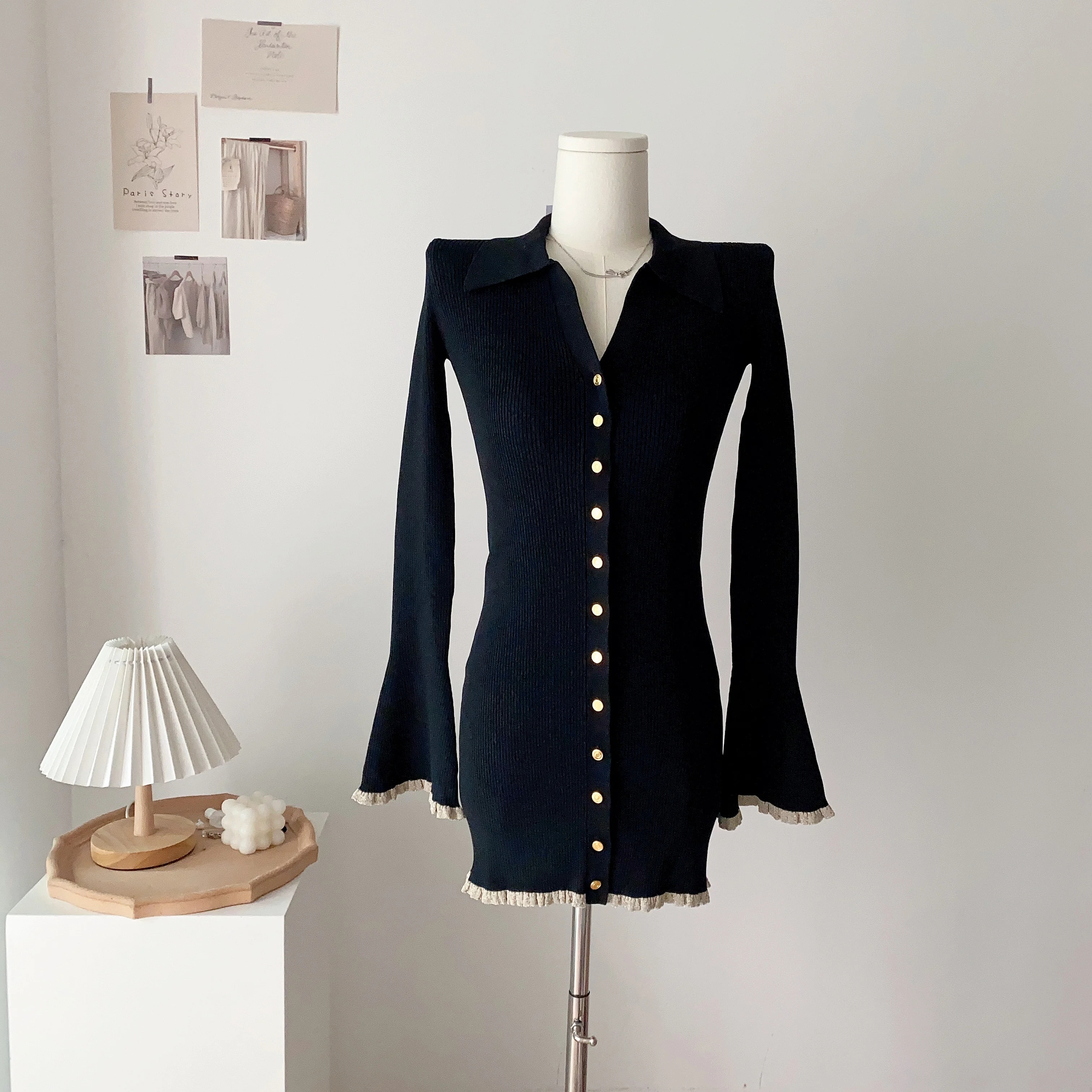 

Flared Sleeves Black Sexy Skirt Loose Women Casual Button Comfortable Skirt Summer Korean Fashion Women's Clothe