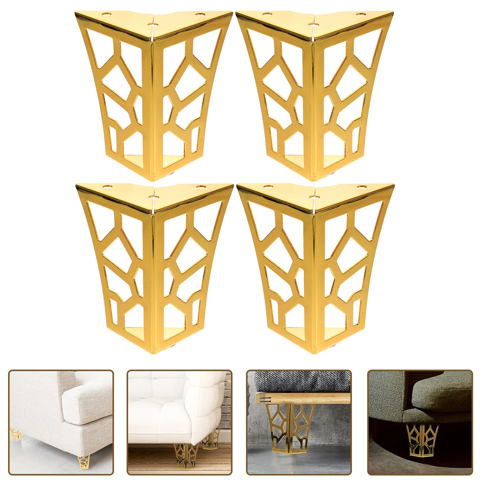 

4 Pcs Iron Sofa Legs Vanity Table Metal Chair Cabinet Feet Support Dresser Replacement