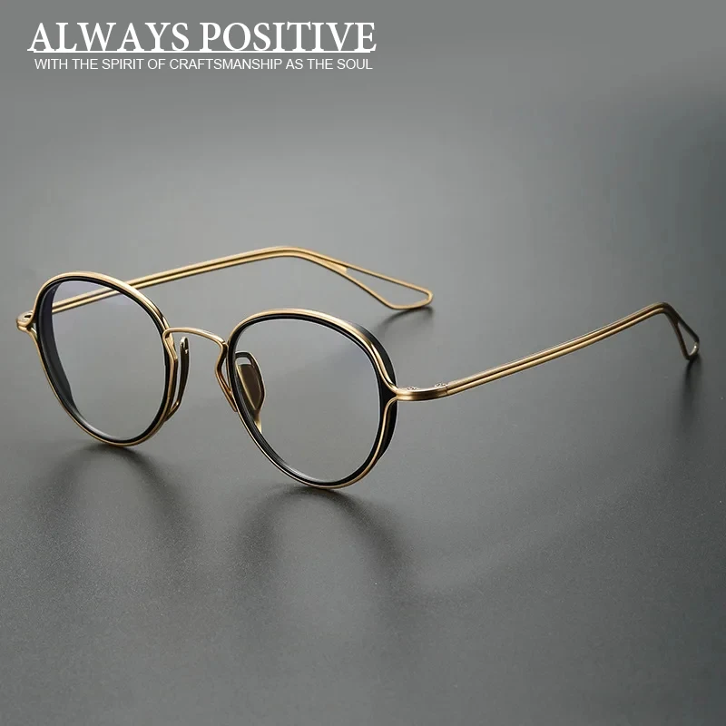 

High Quality Fashion Vintage Colorful Round Titanium Prescription Glasses Frame Men Women Myopia Optical Retro Eyewear