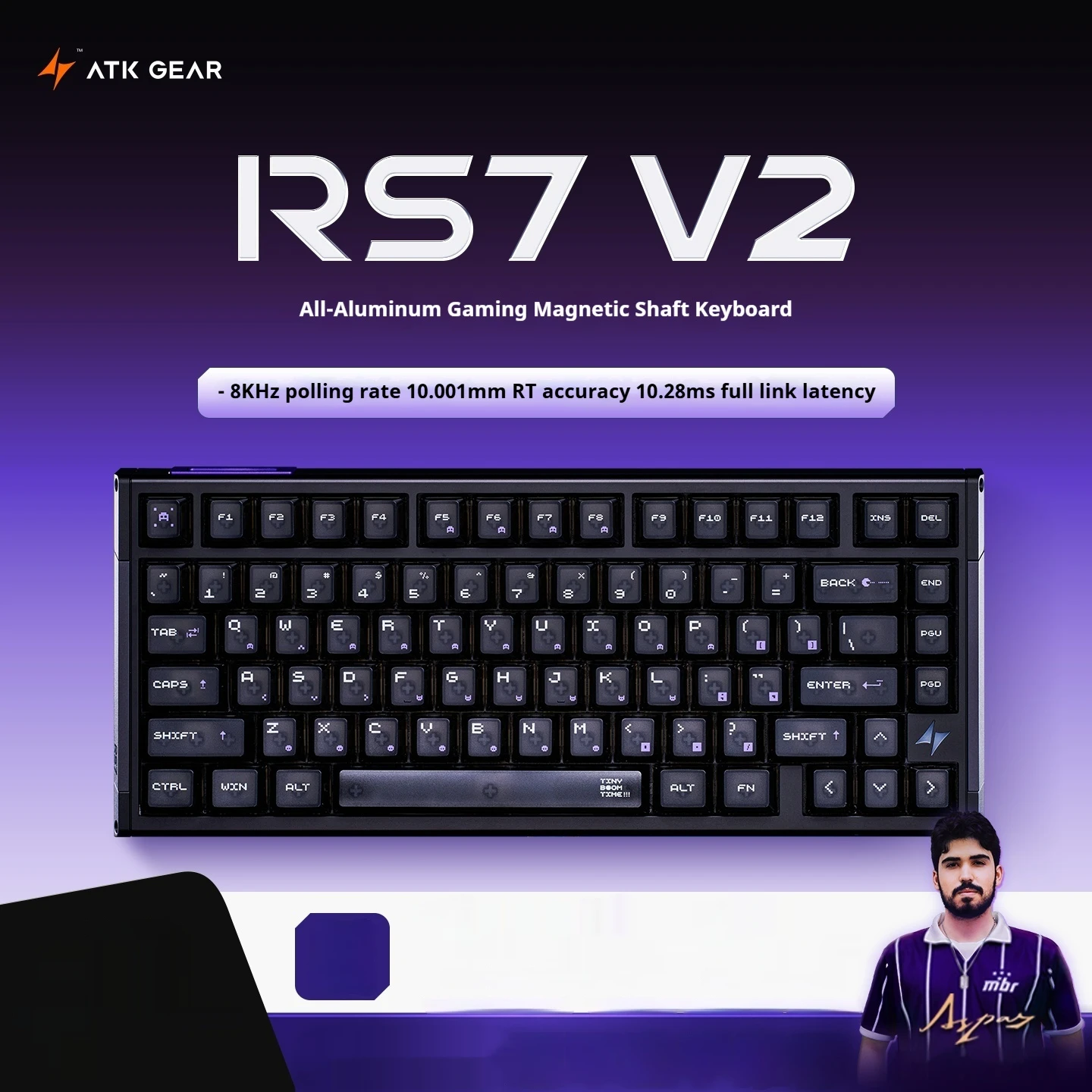 ATK RS7 V2 Leviatan Siren Silver Best Gaming Keyboard on the