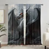 2pc,  Curtains Dragon pattern Versatile 100% Polyester,Without Electricity Holiday Decorations Applies to Seasonal Decorations 1