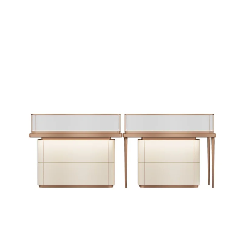 

Custom. cabinet luxury storage shop set counter top Glass fashion jewelry display showcase for showcase jewelry tray