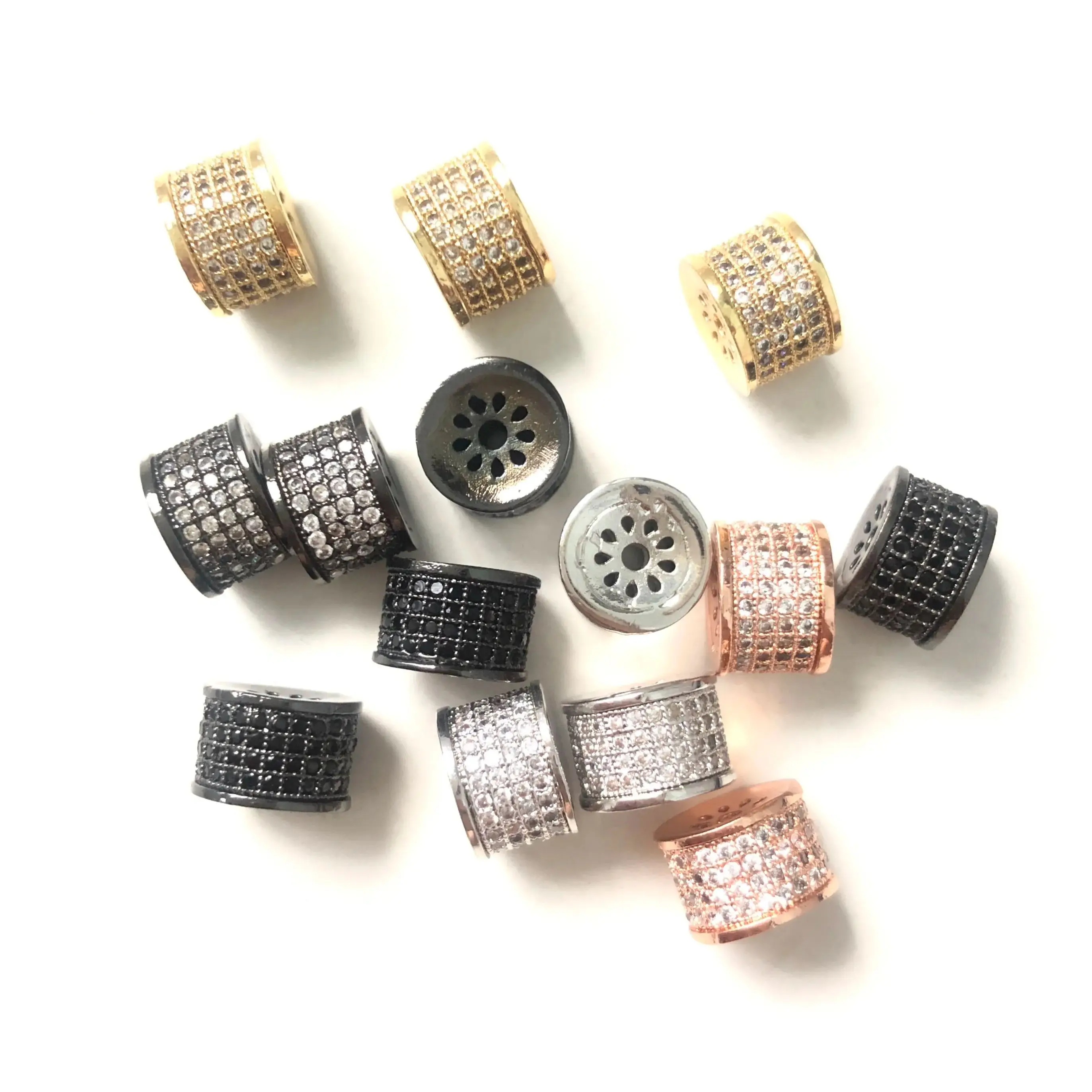 10 teile/los Zylinder Räder Spacer Perlen für Frauen Armbänder Design Mädchen Halsketten Herstellung Von Schmuck Handwerk DIY Zubehör Großhandel – Detail 1