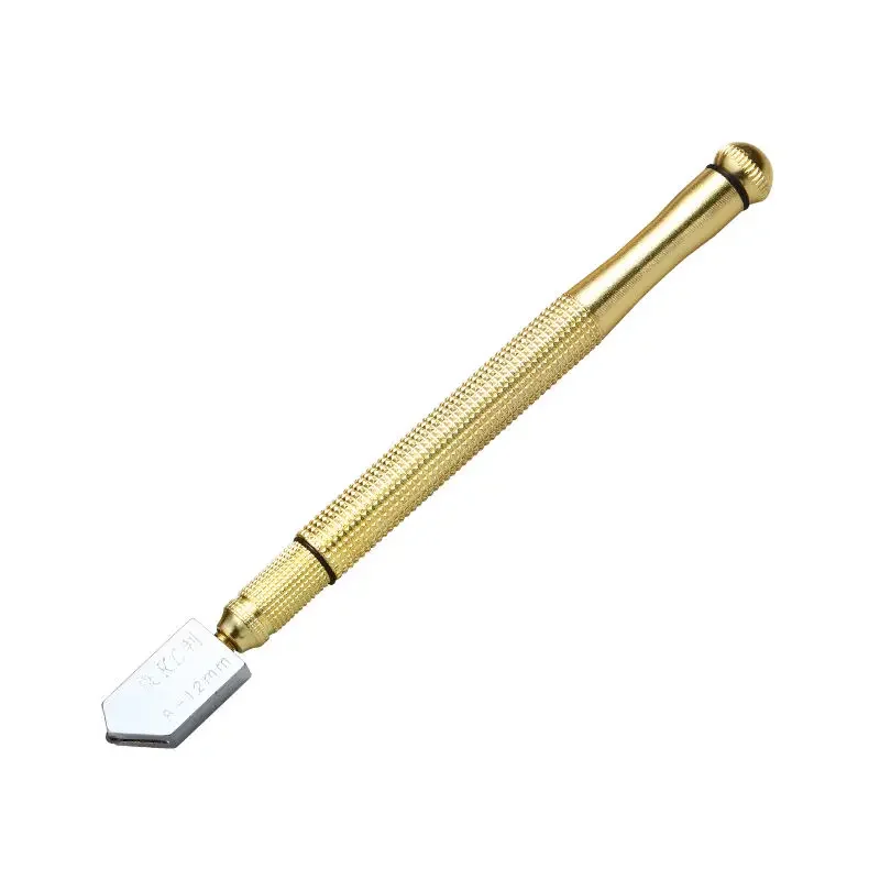 Glass Cutter Diamond Tip Steel Blade Cutting Tool Oil Feed Glass Cutter Antislip Metal Handle 173mm For Hand Tool Cutting