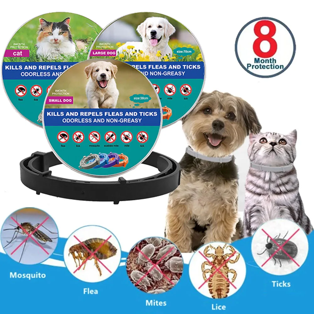 Anti Flea Ticks Collar For Cats Dog Pet Antiparasitic 8 Month